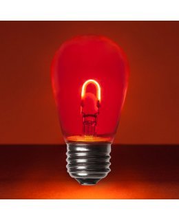 CL75733 E26 Base S14 RED Glass LED Filament Bulbs PACK OF 5